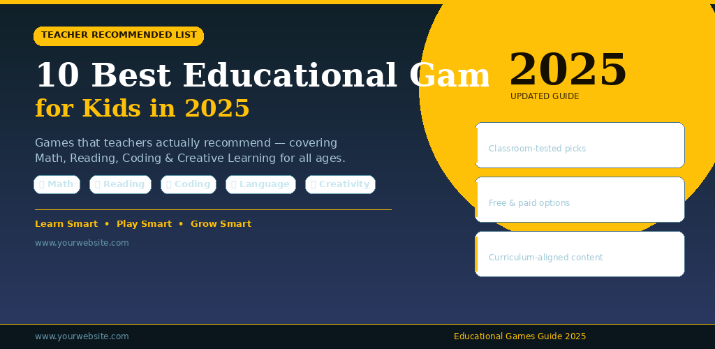 10 Best Educational Games for Kids in 2025 That Teachers Actually Recommend